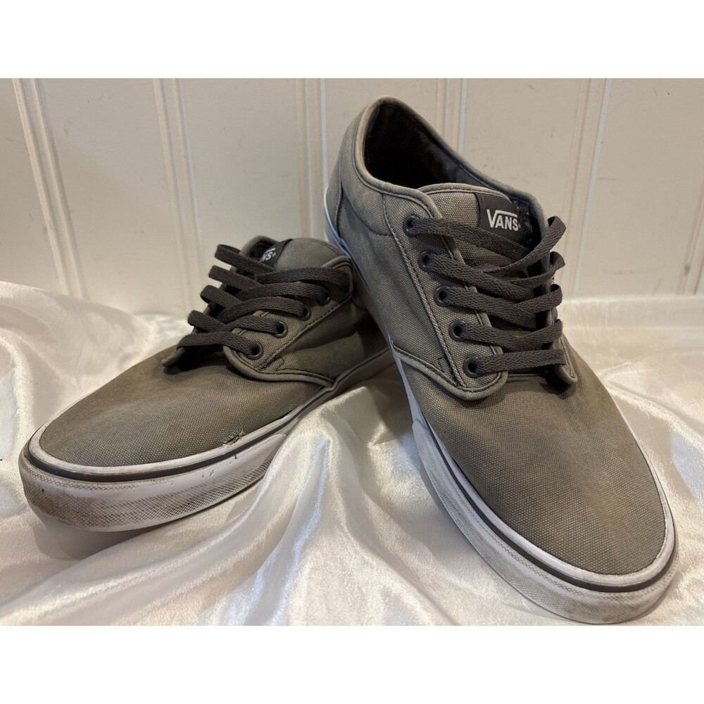 VANS Men's Gray Canvas Sneakers Skateboarding Shoes Lace Up Size 13
